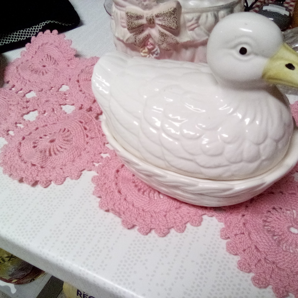 White Ceramic Duck Dish